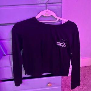 Black long sleeve crop top